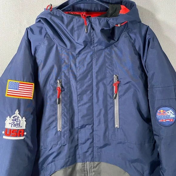 Redbull Crashed Ice Team St Paul Hooded Jacket Parka Coat USA Made